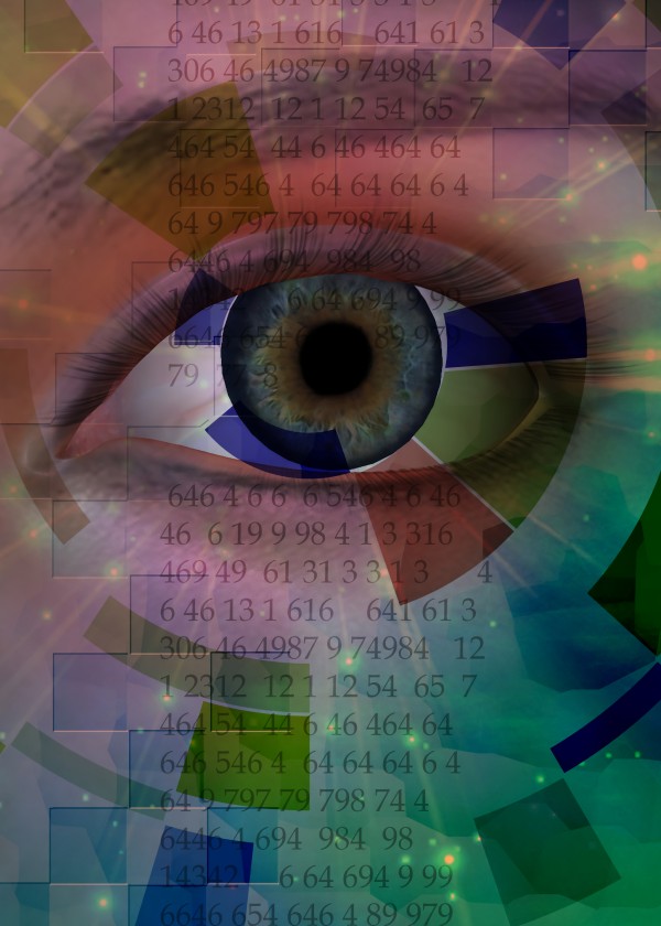Eye with Numerical Sequence by Bruce Rolff